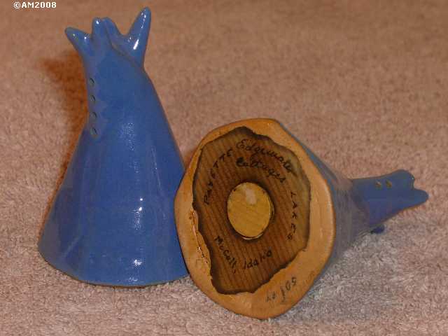 Teepee shakers glazed royal blue